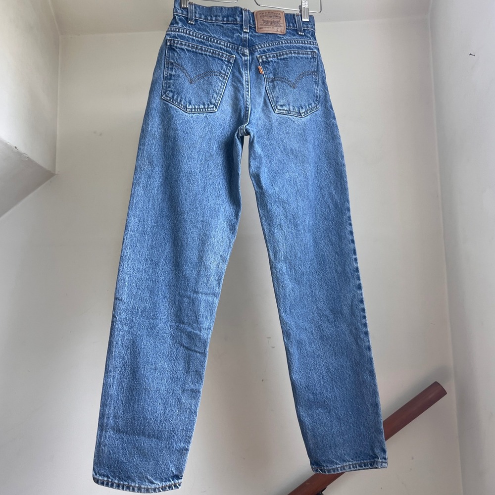 Vintage Levi's 550 Student Relaxed Fit Jeans Size 26 High Rise Orange Tab 90s